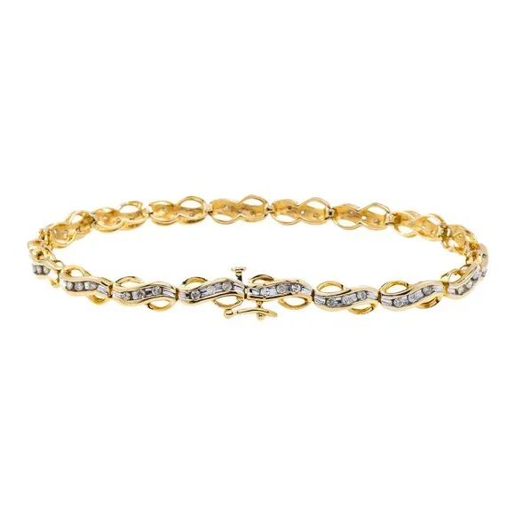 14k yellow and white gold infinity bracelet